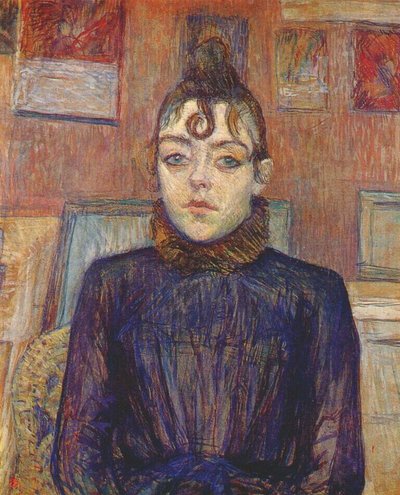 Meisje met een lok haar door Henri de Toulouse Lautrec